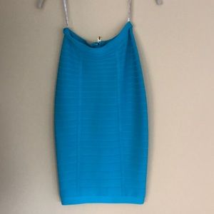 XS Aqua blue Herve Leger Bandage Skirt NWOT